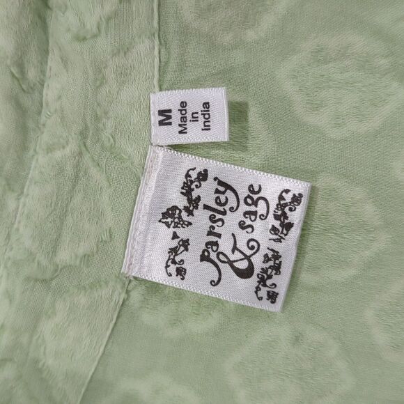 Parsley & Sage Top Womens Medium Green Sleeveles Button Front Art Classic - Picture 6 of 9